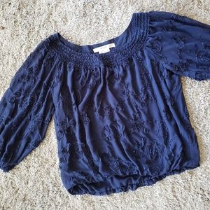 Large StudioM Royal blue floral blouse